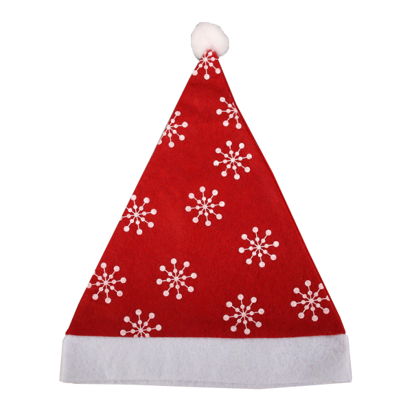 Колпак новогодний "Снежинки" 40см, красный 1112358 Зимнее волшебство.