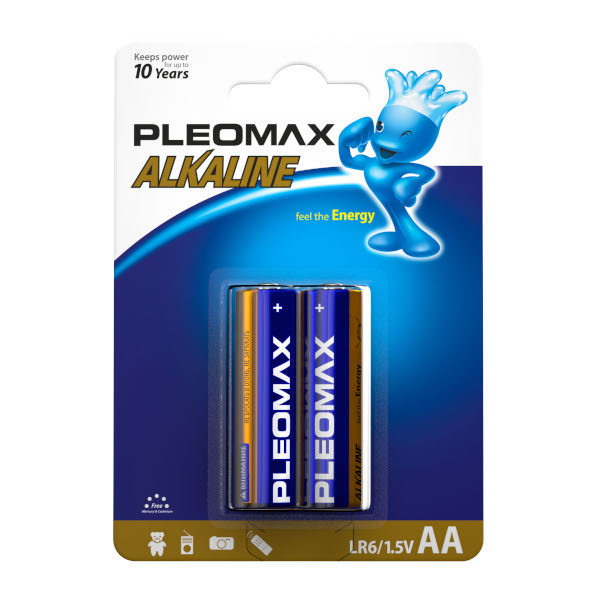 Батарейка Pleomax AA/LR6, алкалиновая BL2 C0008046 (1уп*2шт)