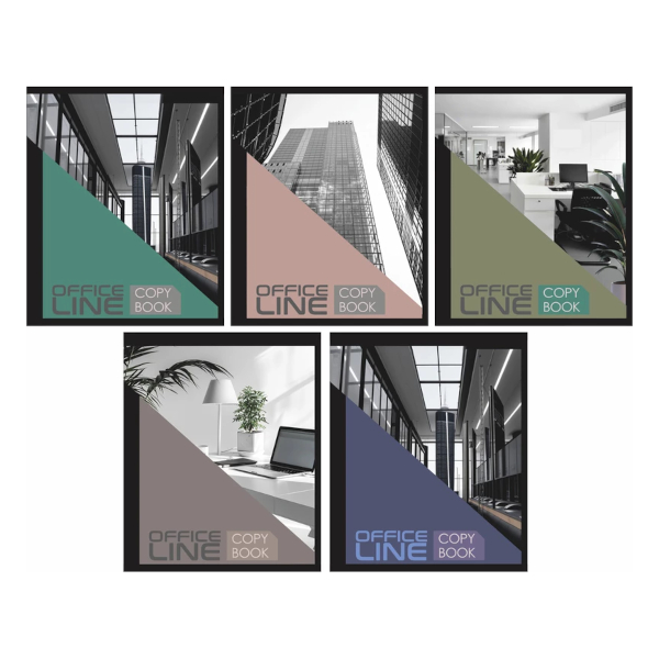 Тетрадь 48л А5 клетка "Офис" картон, ассорти 4826-48 Lamark