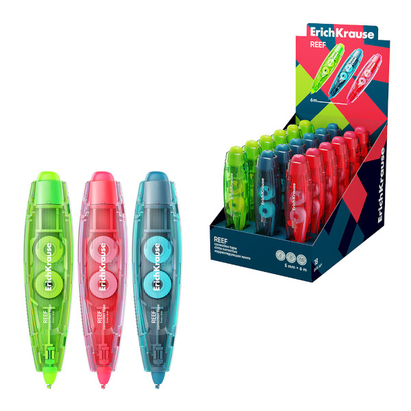 Корректор ленточный 5мм*6м "Spin Reef" ассорти 63173 Erich Krause