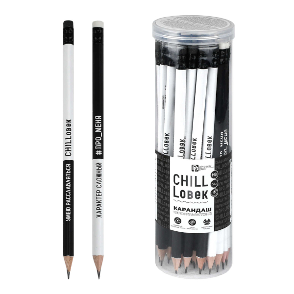 Карандаш ч/гр HB, дерево, 3-гран., ластик, ассорти "Городские истории" 72860 Феникс+