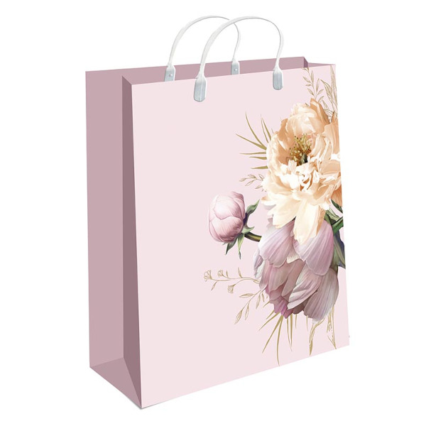 Пакет пластиковый 26*24*9см "Пионы на розовом" 0428.412 Арт Дизайн