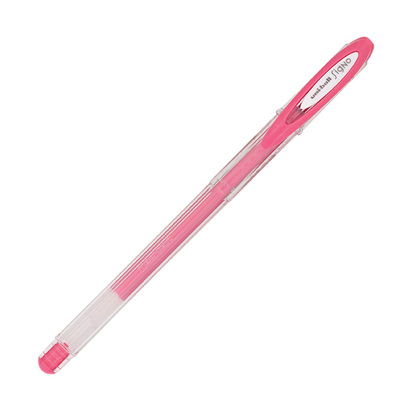Ручка гелевая 0,7мм, розовый, прозрач. корп. "Signo" UM-120AC UNI