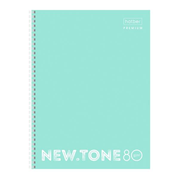 Тетрадь 80л А4 клетка/гребень "NEWtone Pastel Мята" картон, мятный 80Т4лA1гр_05039 Hatber