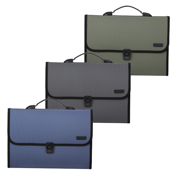 Портфель Deli "Extend" 12 отд., А4, пластик, ассорти E5556