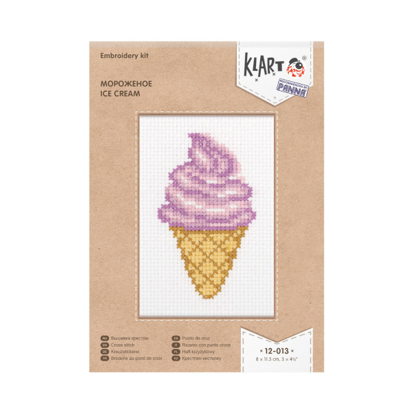 Набор для вышивания крестиком Klart "Мороженое" 8*11,5см 12-013