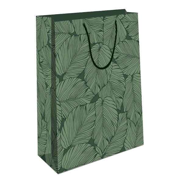 Пакет бумажный 22,3*18*10см "Зеленые листья" 0192.160 Арт Дизайн