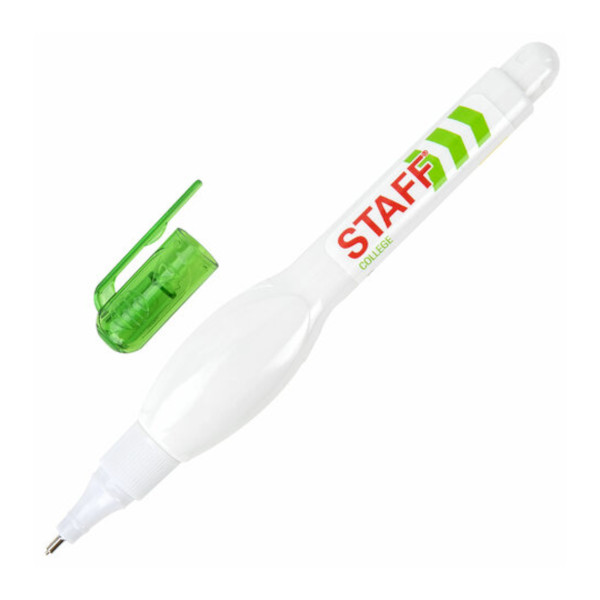 Корректор шариковый Staff 7мл, метал. наконечник, белый корпус 226816