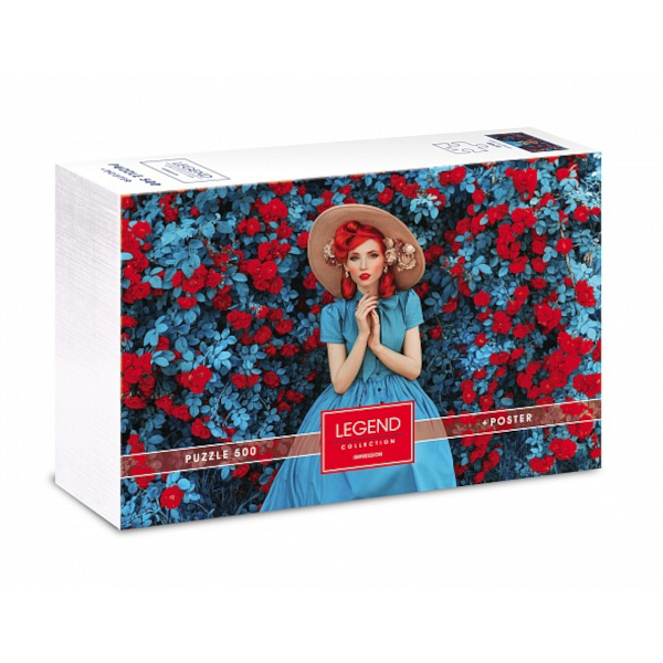 Пазлы 500 элем. "Premium.LEGEND IMPRESSION. Девушка в голубом" А2 480*330мм 500ПЗ2_26219 Hatber