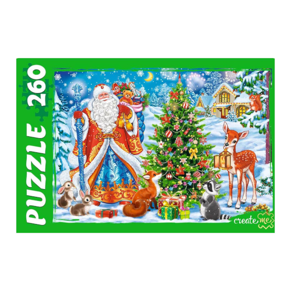 Пазлы 260 элем. "Дед Мороз и зверята" П260-6811 Рыжий кот