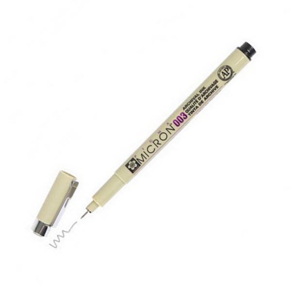 Ручка капиллярная 0,15мм, черный, корп. бежевый "Pigma Micron" XSDK003#49 Sakura