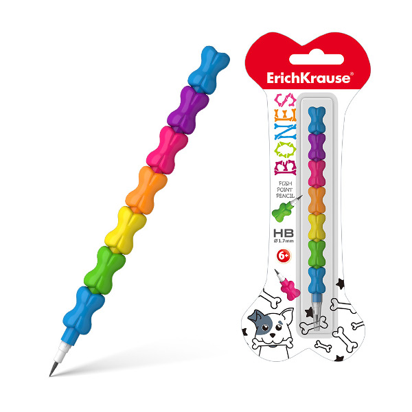 Карандаш секционный 1,7мм HB, пластик. корп., ассорти "Bones" 48053 Erich Krause