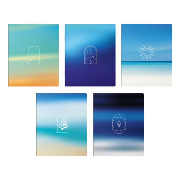 Тетрадь 96л А5 клетка "Небо" картон, ассорти Т5ск96_61422 BG