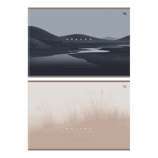 Альбом для рис 40л А4 "Прикосновение тумана" 100г/м2, скоба, мел.картон, ассорти АР4ск40 62615 BG