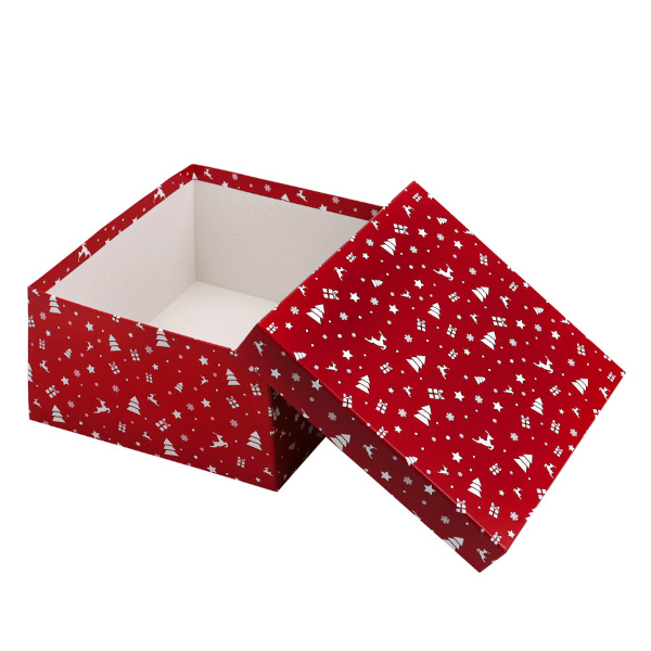 Коробка 19,5*19,5*11см "Елки на красном" ПП-4593 Миленд