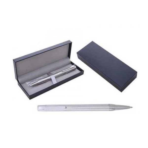 Ручка подарочная MAZARI ТМ "ELATIO S" синяя, корпус металл, серебро, поворот. мех., 0,7мм M-7706-70