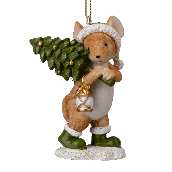 Украшение подвесное Erich Krause Decor "Мышонок с елкой" 8,5см, полирезина 64569