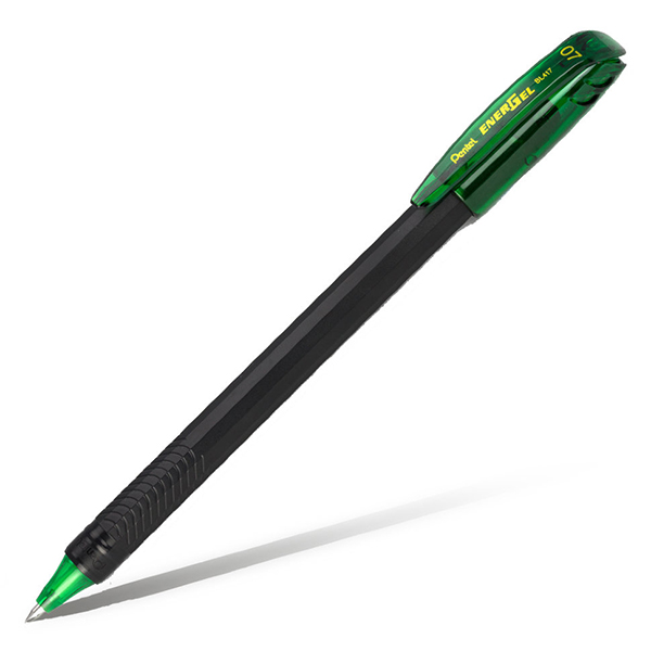 Ручка гелевая 0,7мм, зеленый, черн. корп. "EnerGel" BL417-D/DN Pentel