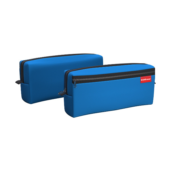 Пенал-косметичка 2 отд., 21*10*5см "Neon. Blue" КВАДРО без напол, полиэстер 49001 Erich Krause