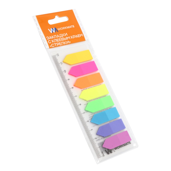 Набор самокл. закладок Workmate "Неоновые Стрелки" 12*44мм, пластик (8 блока по 25л) 14-2854