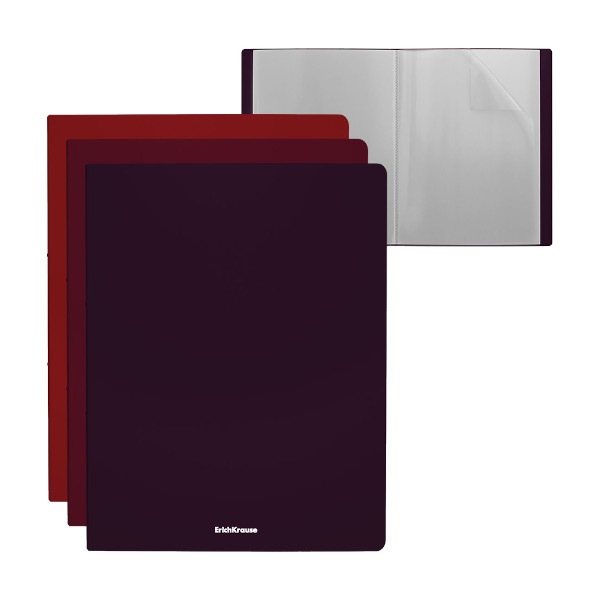 Папка 20 файлов А4, 17мм, 600мкм, ассорти, арома "Matt Blackberry Marsala" 54782 Erich Krause