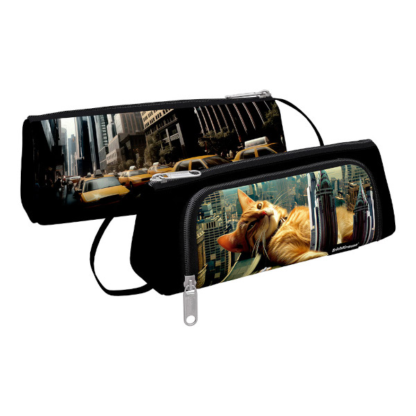 Пенал-косметичка 2 отд., 21*10*8см "Big City Cats" без напол, полиэстер 62857 Erich Krause