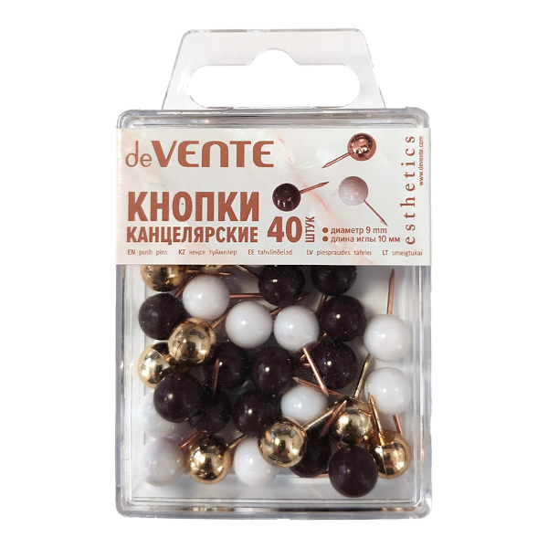 Кнопки-гвоздики силовые deVENTE "Esthetics" цветные, в пластик. уп. (40шт) 4132515