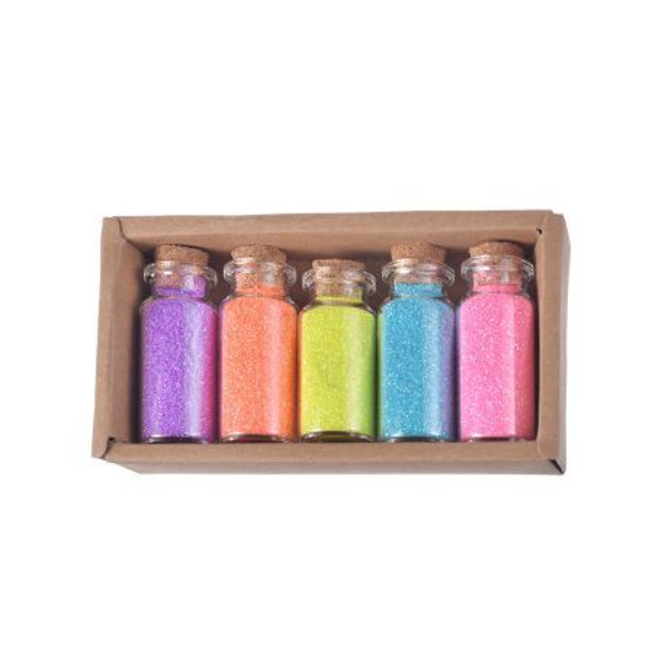 Набор блёсток Mazari №17 в стеклянной колбе, 5цв.*9г картонная коробка M-9909