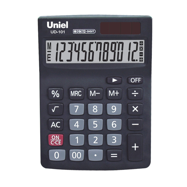 Калькулятор Uniel UD-101 (черный) настольный 12р CU213