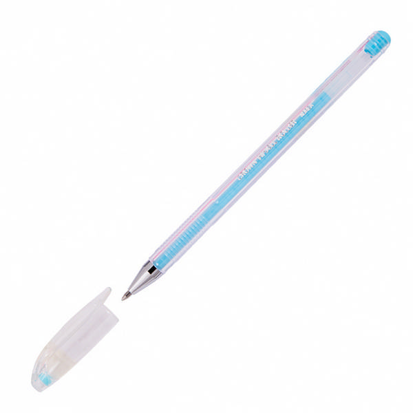 Ручка гелевая 0,8мм, голубой, прозрач. корп. "Hi-Jell. Pastel" HJR-500P Crown