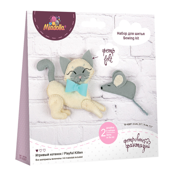 Набор для изготовления игрушки Miadolla "Игривый котенок" 2шт TF-0307