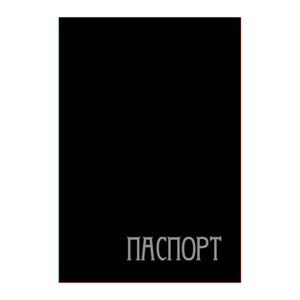 Обложка для паспорта "Паспорт" ПВХ, черный 5177 Квадра