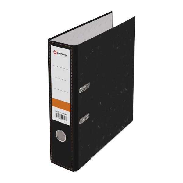 Файл А4, 75мм, картон, кант, мраморный черный AF0700-BK1 Lamark