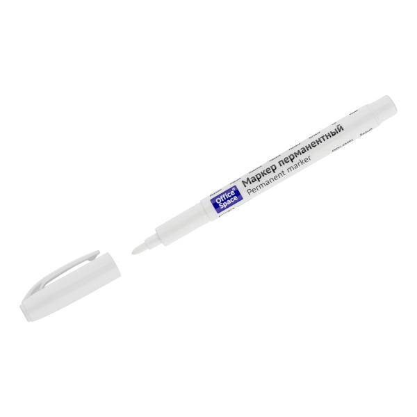 Маркер перм 1мм, водн. осн., пулевид., белый, пластик. корп. PMW_65995 OfficeSpace