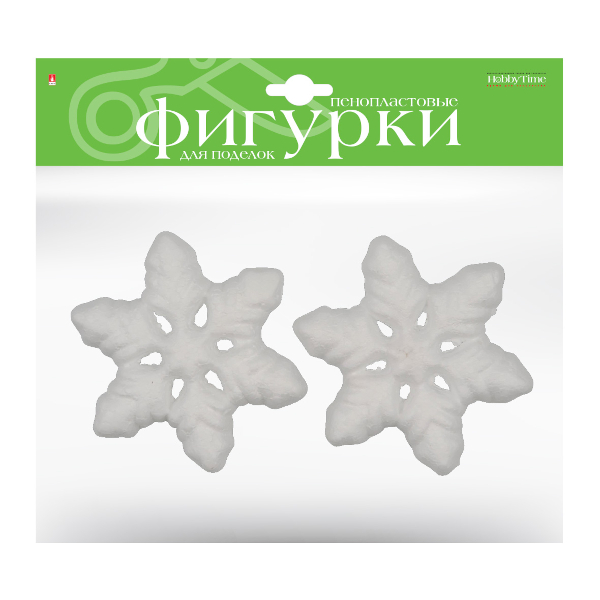 Заготовка для декора пенопласт "Снежинки" 8см (2шт) 2-209/12 HOBBY TIME