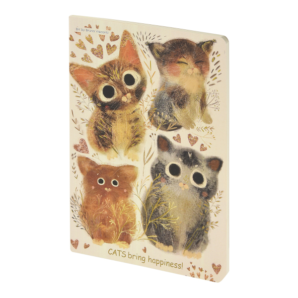Тетрадь 40л А5 клетка/сшивка "Котики. Счастье" картон, рисунок 7-40-001/146 Bruno Visconti