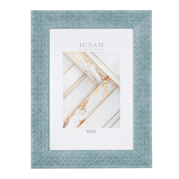 Фоторамка 15*21 пластик, багет 30мм, голубой, вставка пластик 651798-6 МИРАМ