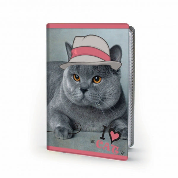 Визитница на  28 карточек ДПС "Кот в шляпе"  ПВХ, цветная 2878-3