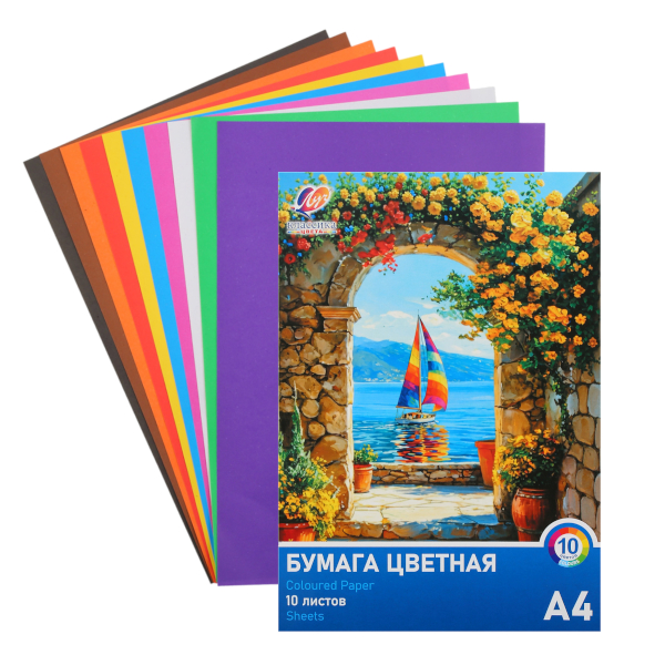 Бумага цветная офсетная А4 10л/10цв, папка "Классика цвета" 36С 2397-08 Луч