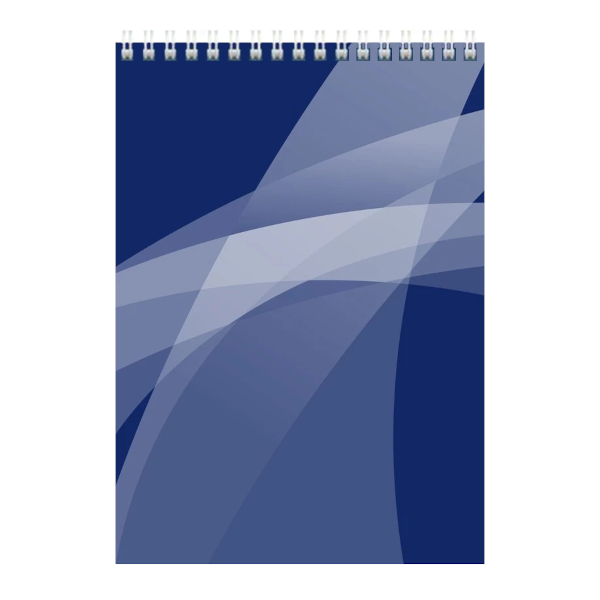 Блокнот А5 60л клетка, гребень, мягк.обл., картон, рисунок "Графика. Синий" 05108 Офис-Лидер