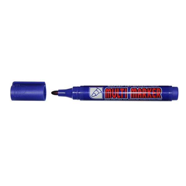 Маркер перм 3мм, спирт. осн., пулевид., синий, пластик. корп. "Multi marker" СРМ-800 Crown