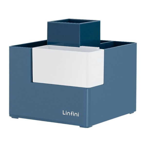 Подставка для пиш. прин. "Linfini" 6 отд., 12,3*12*12см, пластик, синий EZ072BLUE Deli
