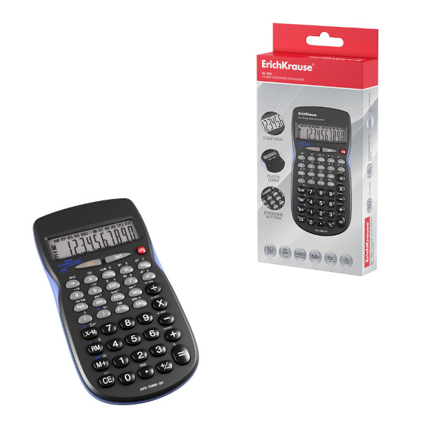 Калькулятор Erich Krause SC-920 Classic (черный) инженерный 10р (56 фун-й, для ОГЭ и ЕГЭ) 57522
