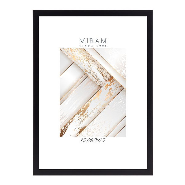 Фоторамка 29,7*42 пластик, багет 18мм, черный, вставка пластик 641877-А3 МИРАМ