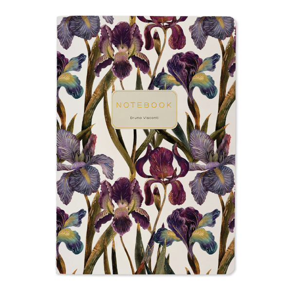 Тетрадь 40л А5 клетка/сшивка "Ирисы" картон, рисунок 7-40-001/175 Bruno Visconti