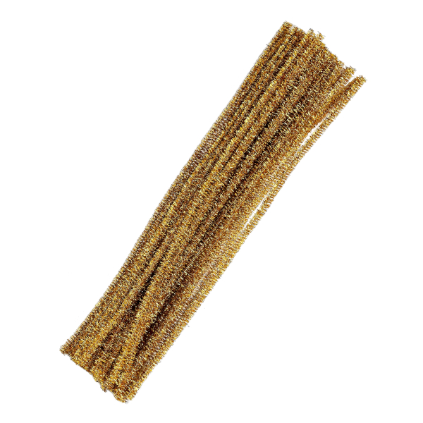 Проволока пушистая синельная "Блеск" 6мм, 30см, 50шт, золото 4449533