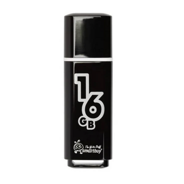 Память Flash Drive 16Gb USB 2.0 Smartbuy Glossy series black