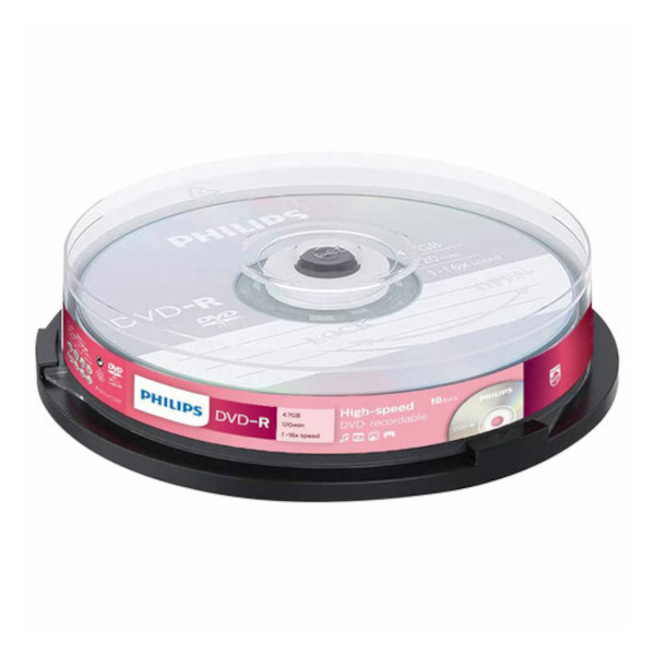 Диск DVD-R 4,7Gb 16-x Philips (Cake box 10шт) DM4S6B10F/97