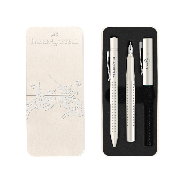 Набор подарочный Faber-Castell "Grip 2010" (1 перьев. + 1 шар. ручка) синие, корп.кокос.мол. 201527