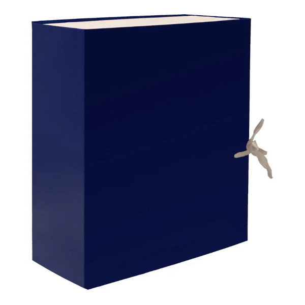 Короб архивный разборный А4, 20см, бумвинил, завязки, синий AB0120-BL Lamark